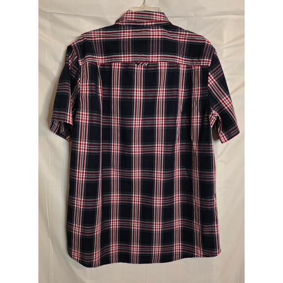 Pair of Club Room Button Down Shirts Men's Size L Red White Blue Plaid - Picture 6 of 10